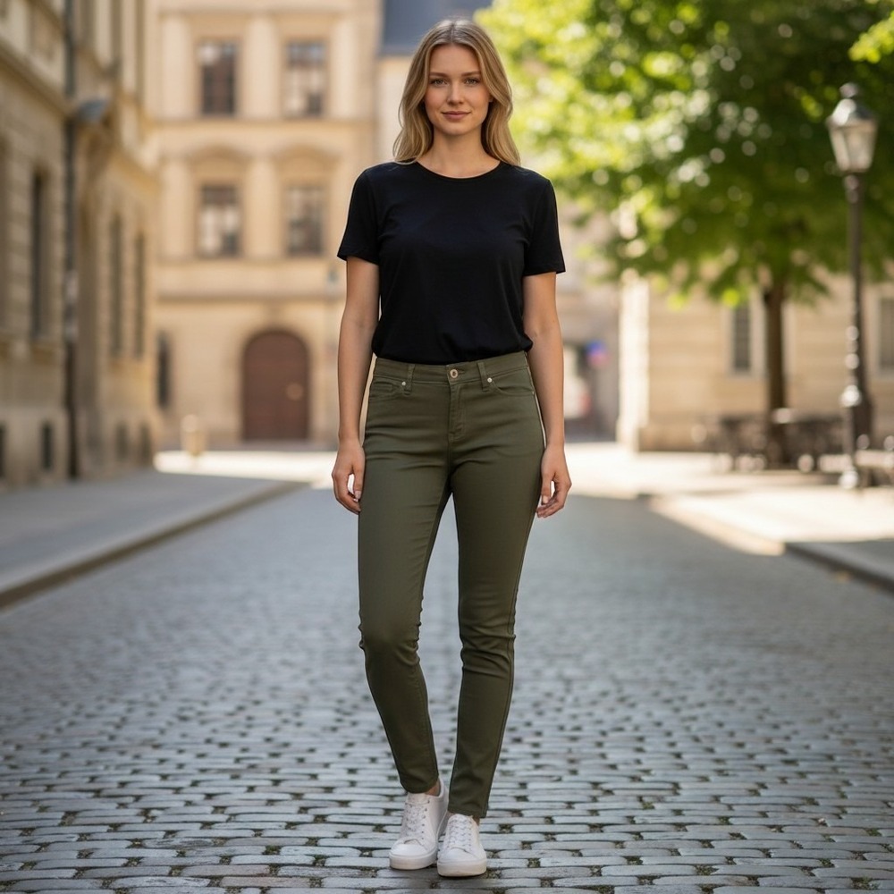 Calvin Klein stretch knit jeggings leggings olive/army green shade Sz 2